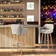 image 8 of HOMCOM 2 PCs Upholstered Bucket Seat Bar Stools w/ Solid Wood Legs Beige