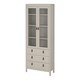 image 4 of Barcelona China Cabinet 2 Glass Doors with 3 Drawers in Cashmere Cream