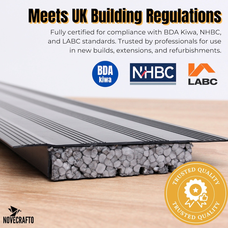 image 1 of Insulated Cavity Closer 1.2m with Adjustable EPS 50-100mm - Silver PVCu Closers