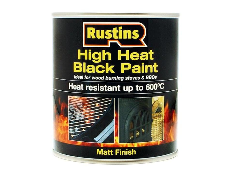 image 1 of Rustins High Heat Paint 600C Black 250Ml - HRBL250