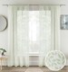 image 1 of Pair of Willow Green Leaf Print on Linen Look Panels, with Rod Pocket Header 137 CM