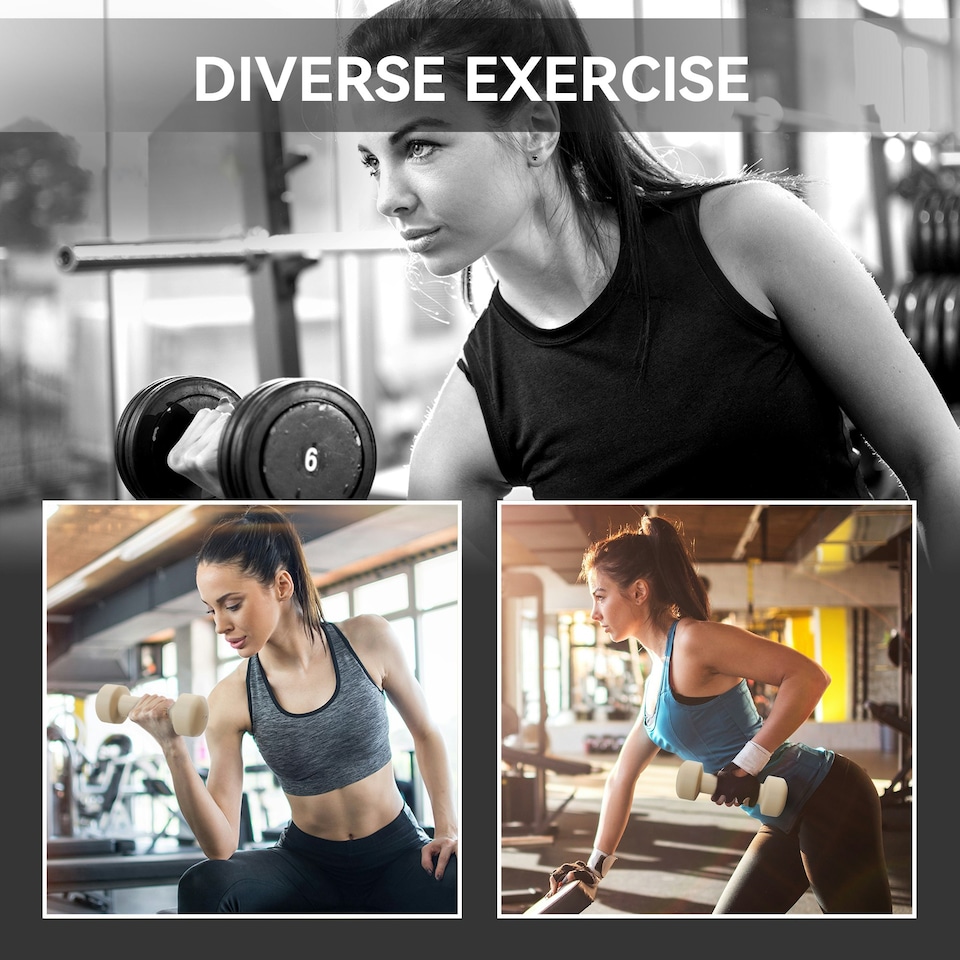 image 1 of HOMCOM 10kg Dumbbell Weights Set with Carry Case, Pink, Purple, Grey, Brown