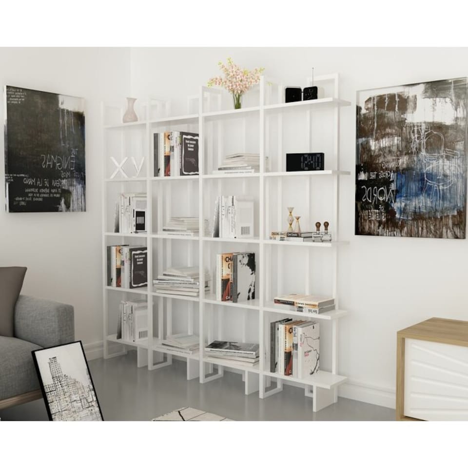 image 1 of Decorotika Alice 180 cm 5-tier Metal Frame  Corner Bookshelf  - 45 cm W x 19.6 cm D x 180 cm H