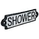 image 3 of Shower Cast Iron Sign Plaque Door Wall House Home Gate Post Bathroom Hotel