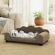 image 8 of Dog Sofa Bed, Cat Sofa with Backrest, Armrest, for Small Dogs, Grey | Brown | One Size