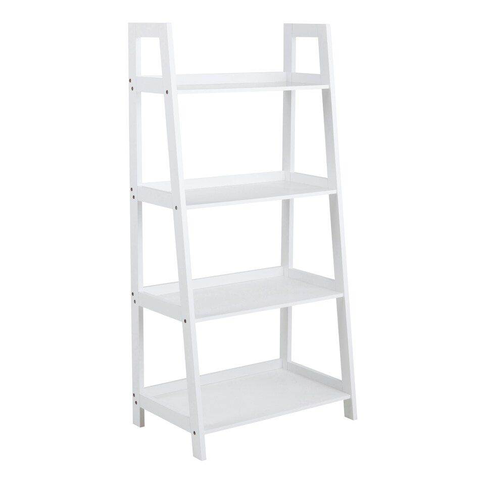 image 1 of Wally Bookcase with 4 Shelves in White