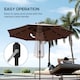 image 7 of Outsunny 2.7m Garden 24 LED Light Parasol Solar Outdoor Tilt Sun Umbrella Patio Club Party Event Manual Sun Shade w Hand Crank and 8 Ribs, Brown