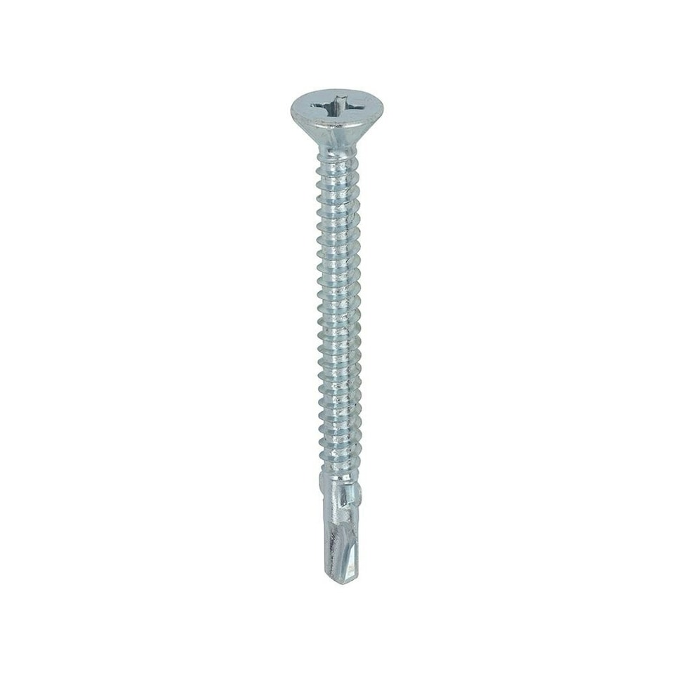 image 1 of Timco - Metal Construction Timber to Light Section Screws - Countersunk - Wing-Tip - Self-Drilling - Zinc (Size 5.5 x 65 - 200 Pieces)