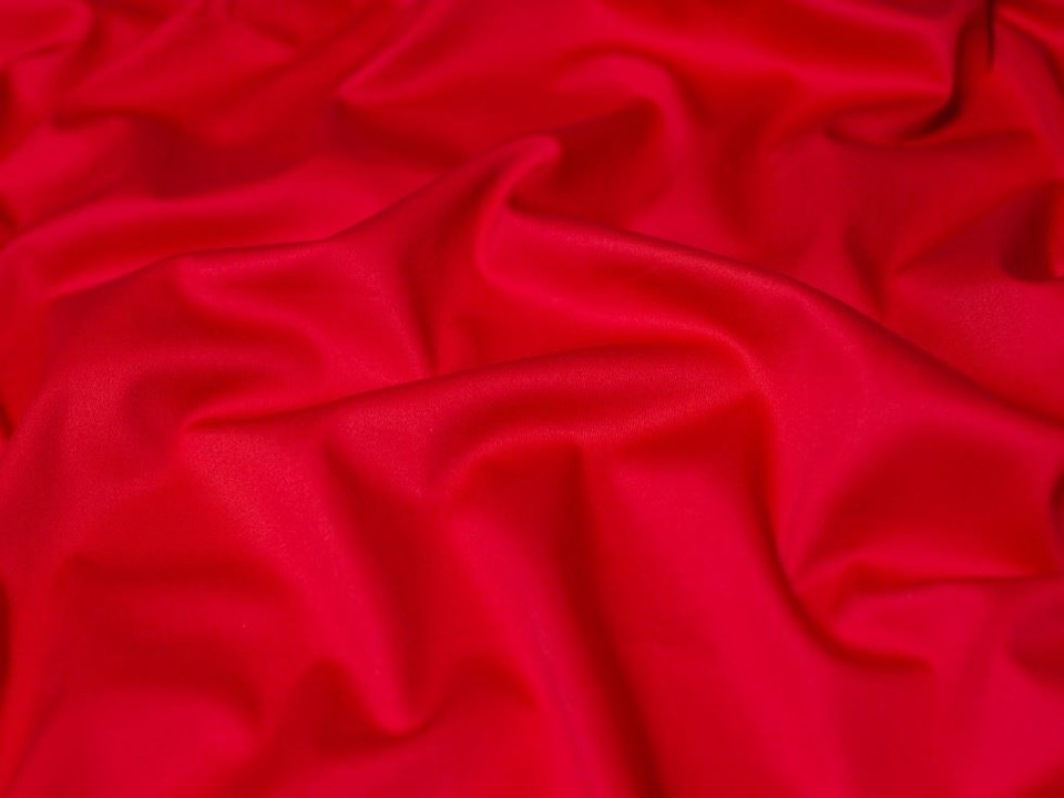 Minerva Core Range Red Stretch Woven Cotton Twill Fabric for Dressmaking, 130cm / 51" Wide - per metre