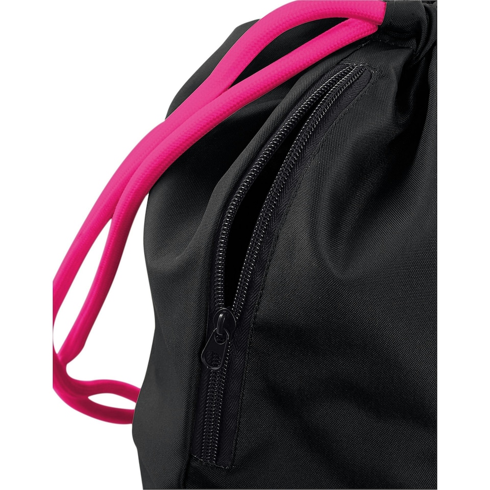 image 1 of Bagbase Icon Drawstring Bag - Black/Fuchsia - One Size Black | One Size