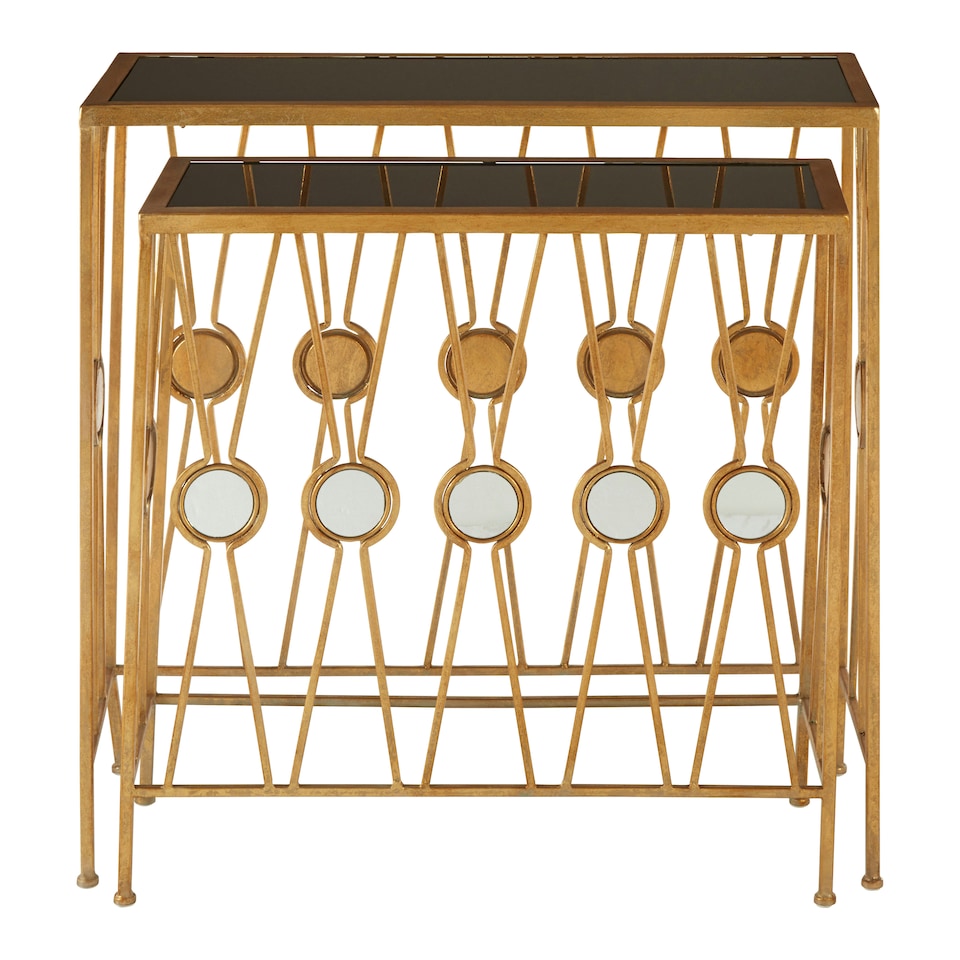 image 1 of Interiors by Premier Durable Set Of 2 Rectangular Console Tables, Stylish Hallway Table, Easily Maintained Modern Console Table Gold