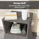 image 5 of Outsunny Rattan Wicker Tea Coffee Table w/ Umbrella Hole Dark Grey | Grey | Dark Grey | 54 x 54 x 55 cm