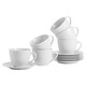 image 1 of Argon Tableware 12 Piece Classic White Cappuccino Cup & Saucer Set - 320ml