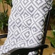 image 3 of OHS 2 x Geometric Print Outdoor Garden Patio Deck Zero Gravity Chair Sun Lounger Soft Thick Plump Comfy Filled Cushion Grey | 160 x 50cm