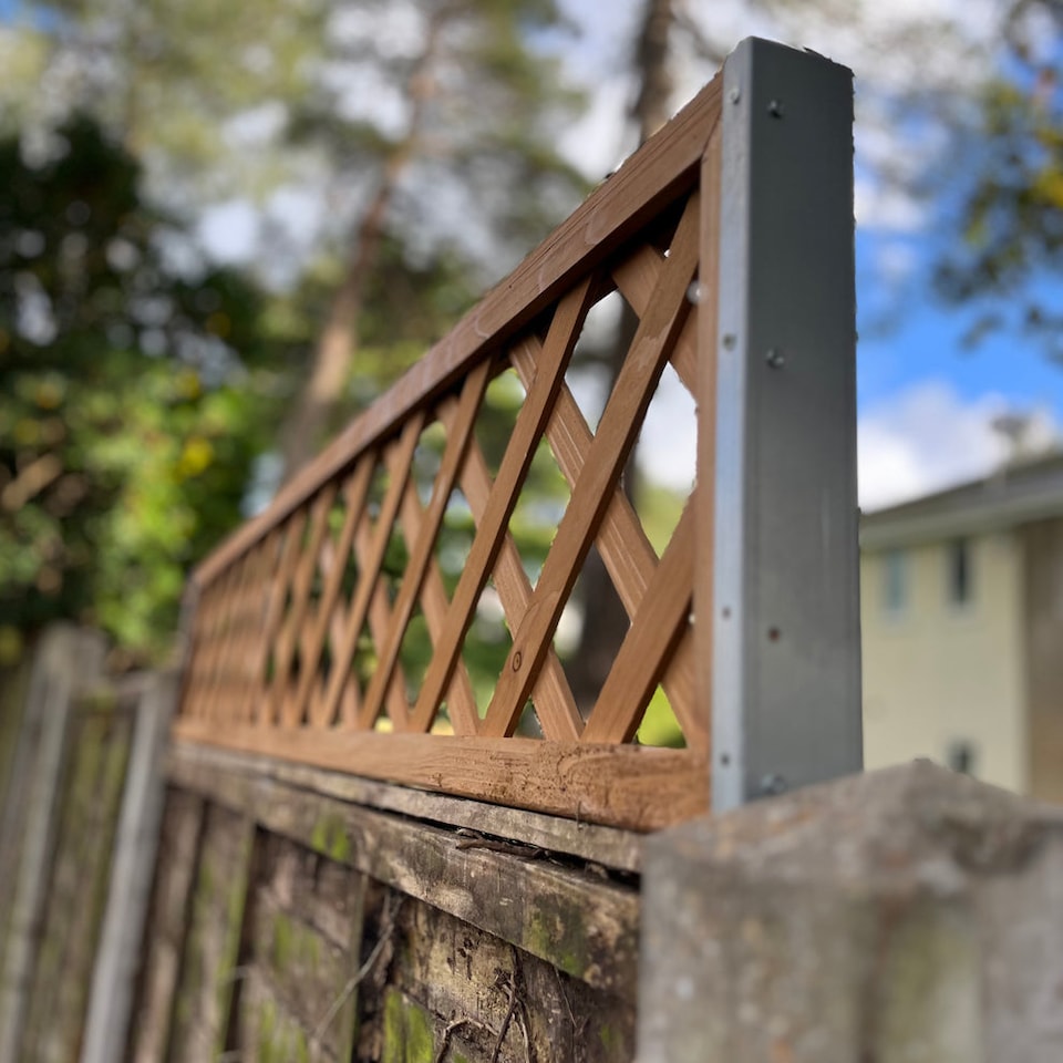 image 1 of Wooden Framed Trellis Panels Fence Toppers (180cm x 30cm) - Pack of 5