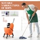 image 6 of HOMCOM 26L Mop Bucket with Wringer, Mop Bucket on Wheels with Carry Handle, Mop Holder, Plastic Body for Household, Orange