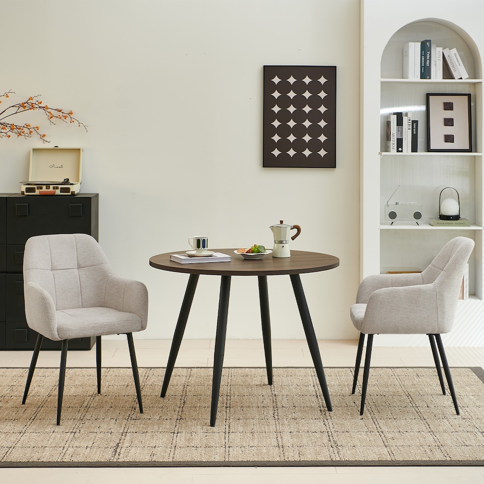 image 1 of Dining Chair Set of 2, Water-Repellent Plush Chenille Upholstered for Dining Room