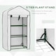 image 5 of Outsunny Portable Mini Greenhouse with Roll-up Door and Wire Shelves, White