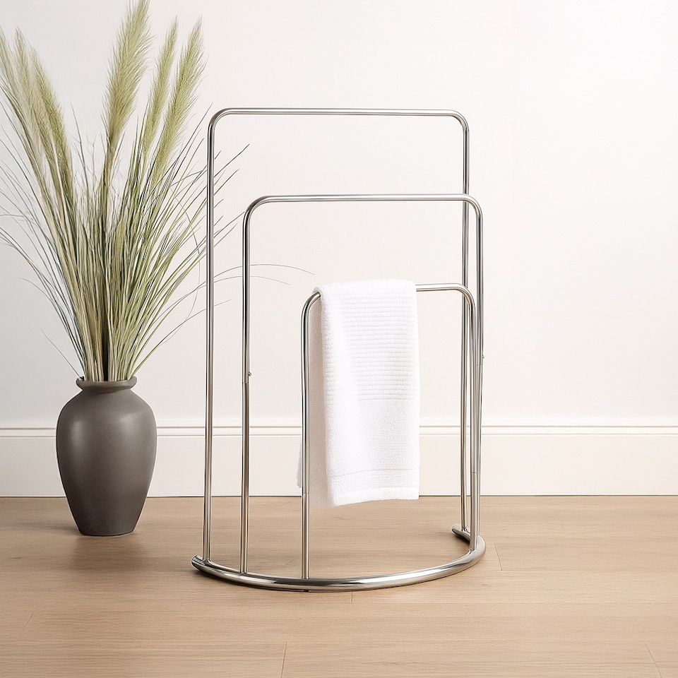 image 1 of Bath Vida 3 Tier Towel Stand, Curved