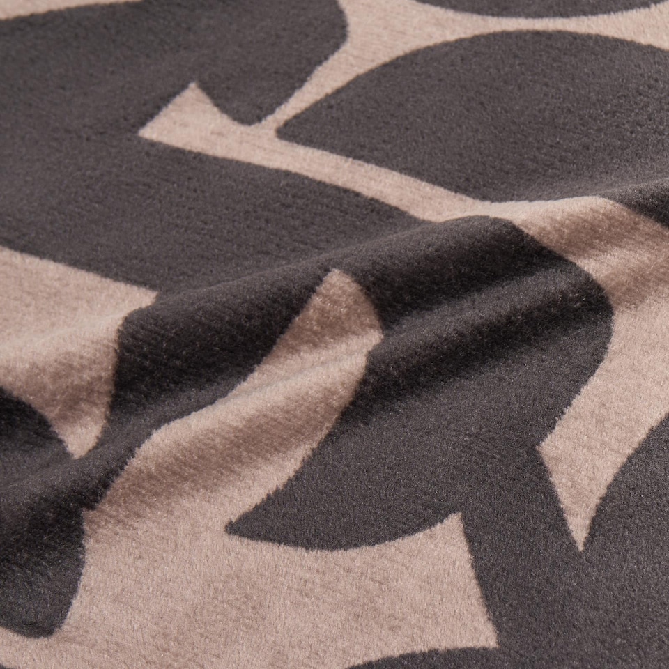 image 1 of OHS Abstract Print Flannel Fleece Throw Blanket Soft Bedspread | Brown