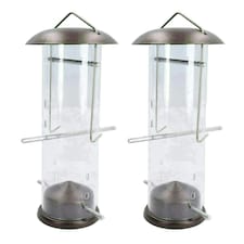 2PK Small Deluxe Bird Feeder Nyjer Seed Holder Hanging Feed Station Wild Birds