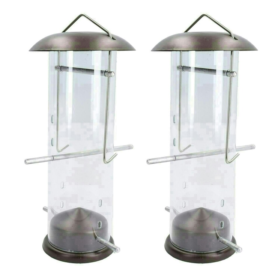 image 1 of 2PK Small Deluxe Bird Feeder Nyjer Seed Holder Hanging Feed Station Wild Birds