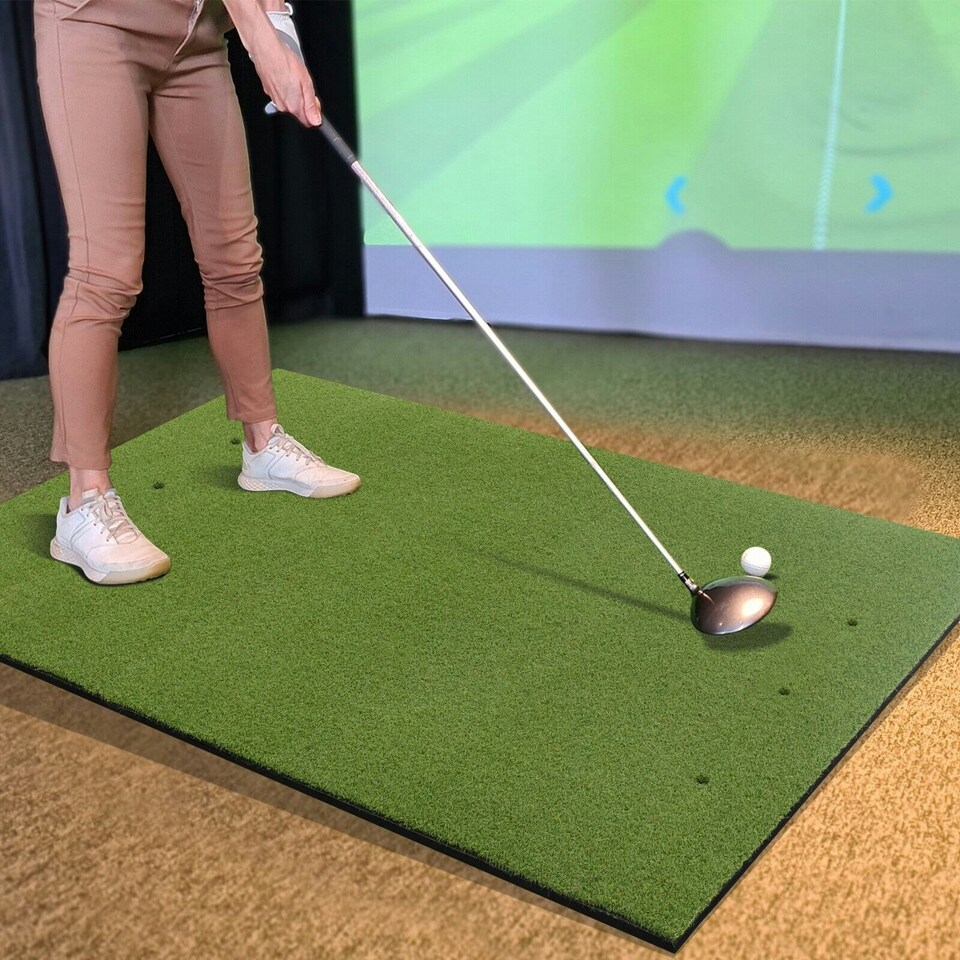 image 1 of COSTWAY Golf Hitting Mat Standard Real Feel Golf Practice Mat