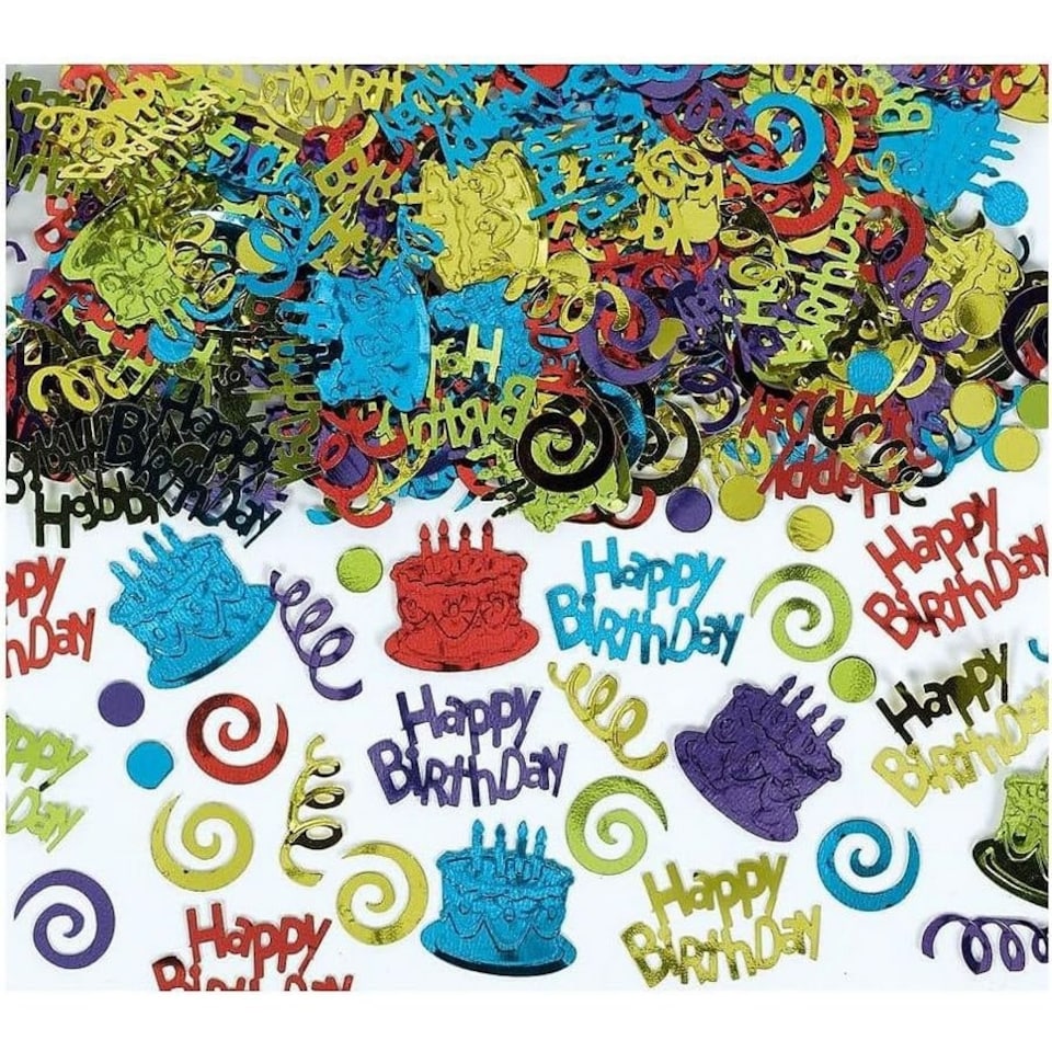 Amscan Foil Embossed Happy Birthday Confetti - Red/Blue/Green - One Size
