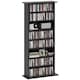 image 1 of HOMCOM 360 CD185 DVD Storage Unit, 185 Blu-ray Media Storage Shelf with 8 Compartments and 6 Adjustable Shelves, CD Tower for Living Room, Bedroom, Office, Black | Black