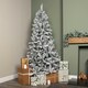 image 3 of 7ft (2.1m) Snow Flocked Artificial Christmas Tree with Green Metal Stand and 655 Tips
