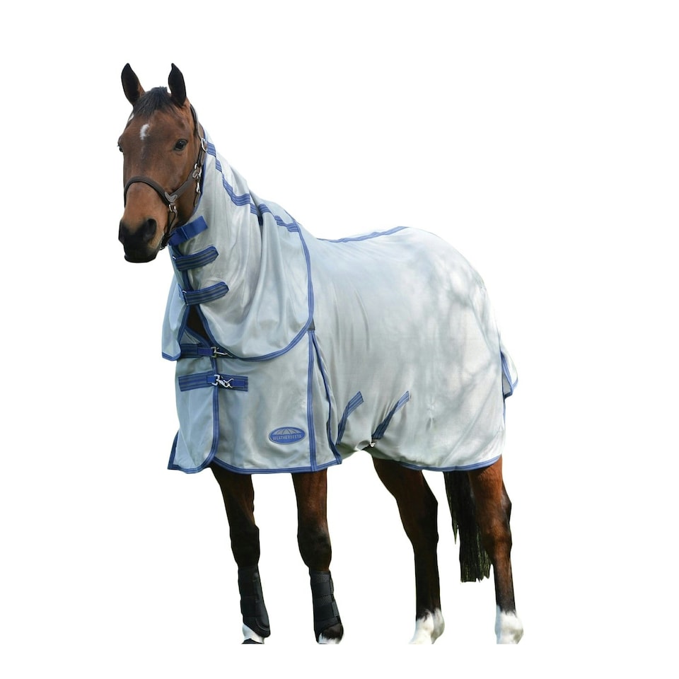 image 1 of Weatherbeeta Comfitec Airflow II Detachable Neck Horse Turnout Rug - Grey/Blue - 5´