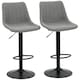 image 1 of HOMCOM Set Of 2 Microfibre Retro Tub Bar Stools Metal Frame Footrest Seat Grey