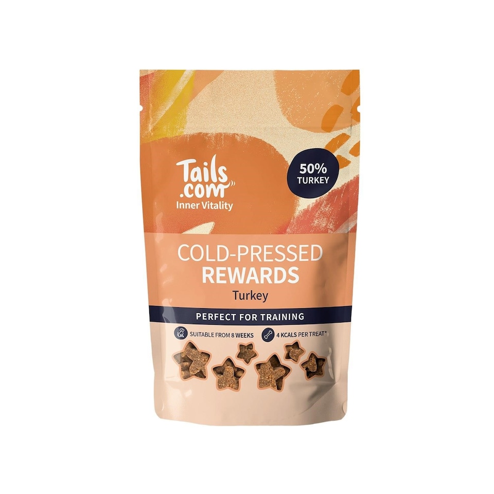 image 1 of 10 x 70g Tails.com Inner Vitality Cold Pressed Rewards Dog Treats Turkey