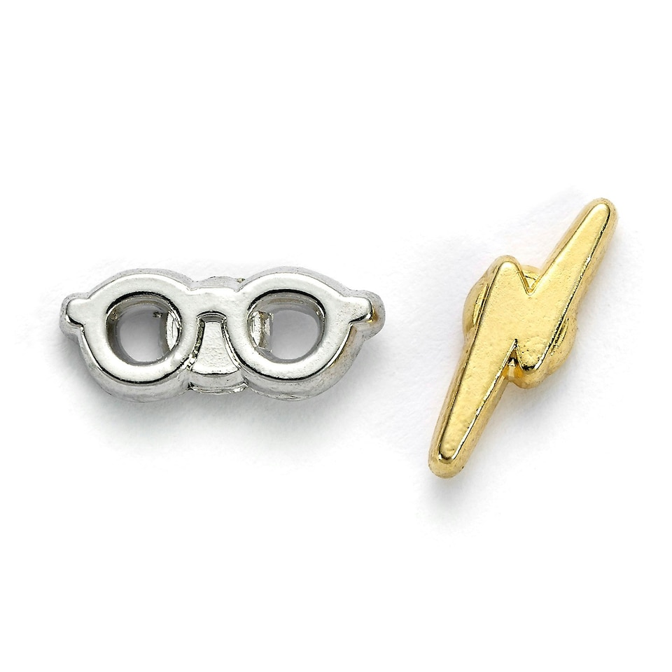 image 1 of Official Harry Potter Stud Earring Set including Time Turners, Chocolate Frogs, and Glasses with Lightning Bolt earrings WE0106