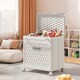 image 2 of Living and Home Foldable Laundry Basket with Casters,Multifunctional Storage Bsket- White, M | White | M