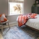 image 2 of KUKOON Blue Grey Distressed Abstract Non Slip Washable Low Pile Rug 60cm x 110cm Blue