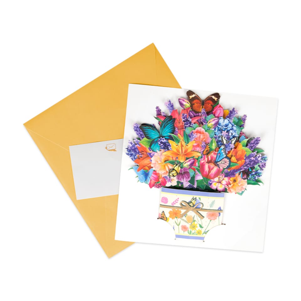 image 1 of A Bouquet of Joy Butterfly Bloom 3D Pop Up Greeting Card