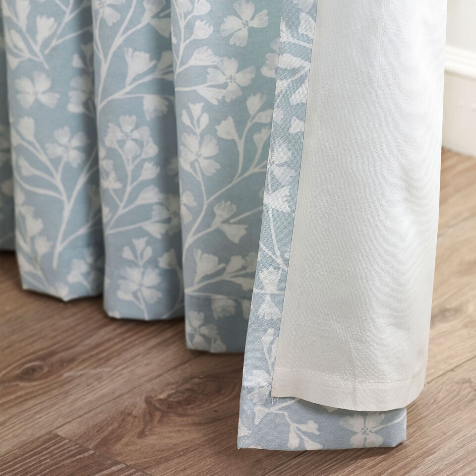 image 1 of Catherine Lansfield Brooke Floral Lined Eyelet Curtains