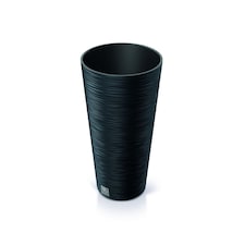 300mm Furu Tall Round Plant Pot | Black | 1