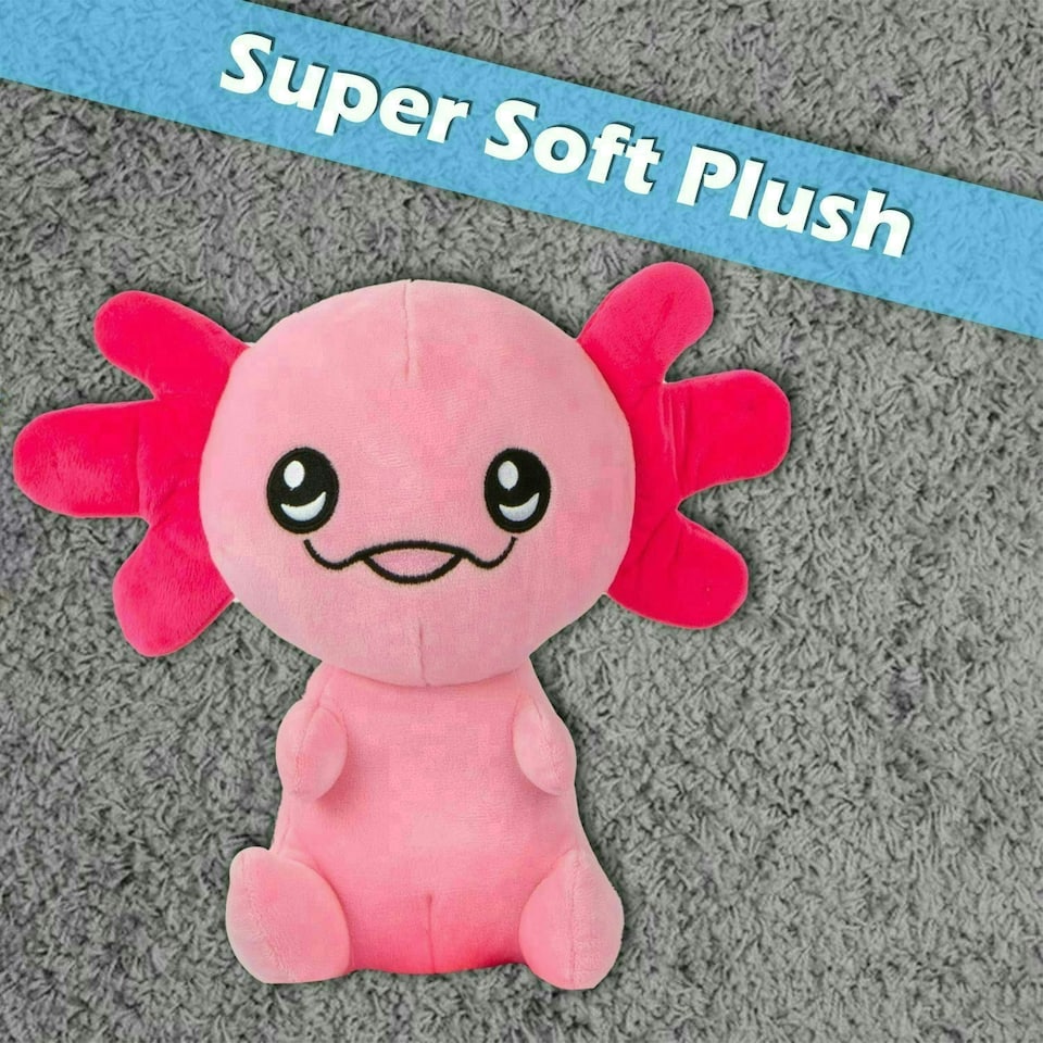 image 1 of Axolotl Soft Toy Cute Plushie Huggable Cuddly Stuffed Toy 25cm Pink