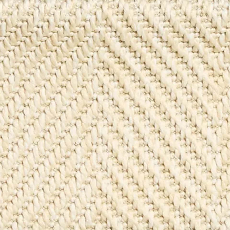 image 1 of Herringbone New England Ivory Stair Runner with Self-Colour Edge