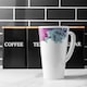 image 2 of Purple & Blue Flowers Latte Mug