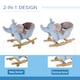 image 4 of HOMCOM 2 In 1 Plush Baby Ride on Rocking Horse Elephant Rocker with Wheels Wooden Toy for Kids 32 Songs for 18 Plus Months (Blue)