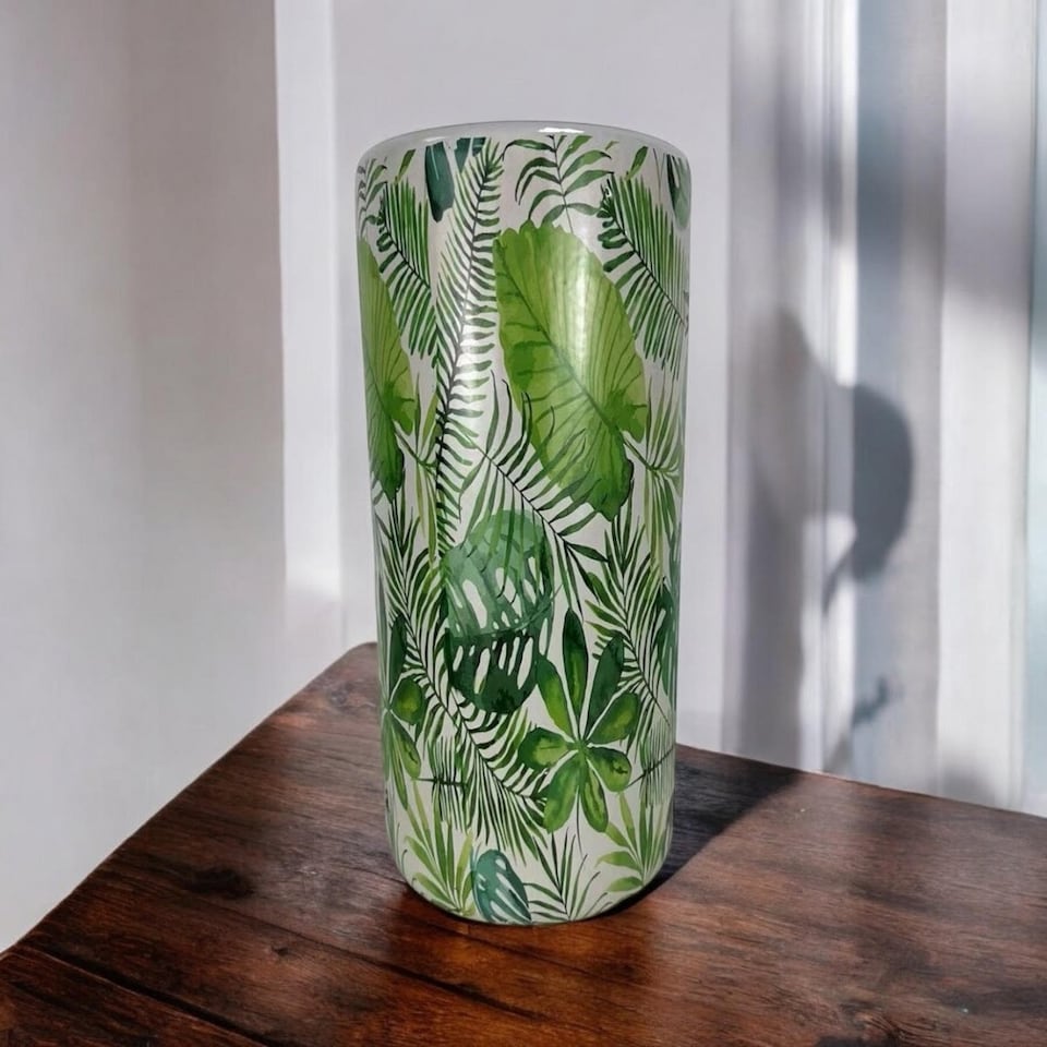 image 1 of 18 Inch Palm Leaf Umbrella Stand - L20 x W20 x H46 cm