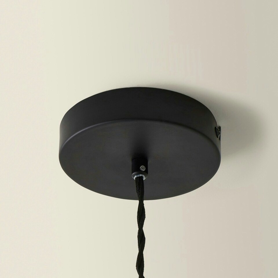 image 1 of ValueLights Akira Black Paper Pleated Single Drop Ceiling Pendant Light with LED Bulb