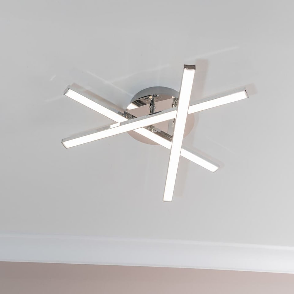 image 1 of ValueLights Infinity Chrome Crossover Integrated LED Ceiling Light | Silver