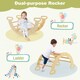 image 8 of COSTWAY 3-in-1 Triangle Wooden Toddler Climber Ramp Arch