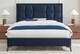 image 3 of 4ft6 Double Blue,Tall Headend Headboard Soft Velvet Fabric Upholstered Bed Frame | Blue | Navy Blue | Double