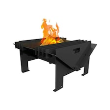 Primrose Chic Steel Hex Metal Black Outdoor Fire Pit 58cm