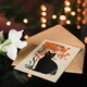 image 4 of Cat Lover Black Pet Under Autumn Orange Tree Halloween Greeting Card
